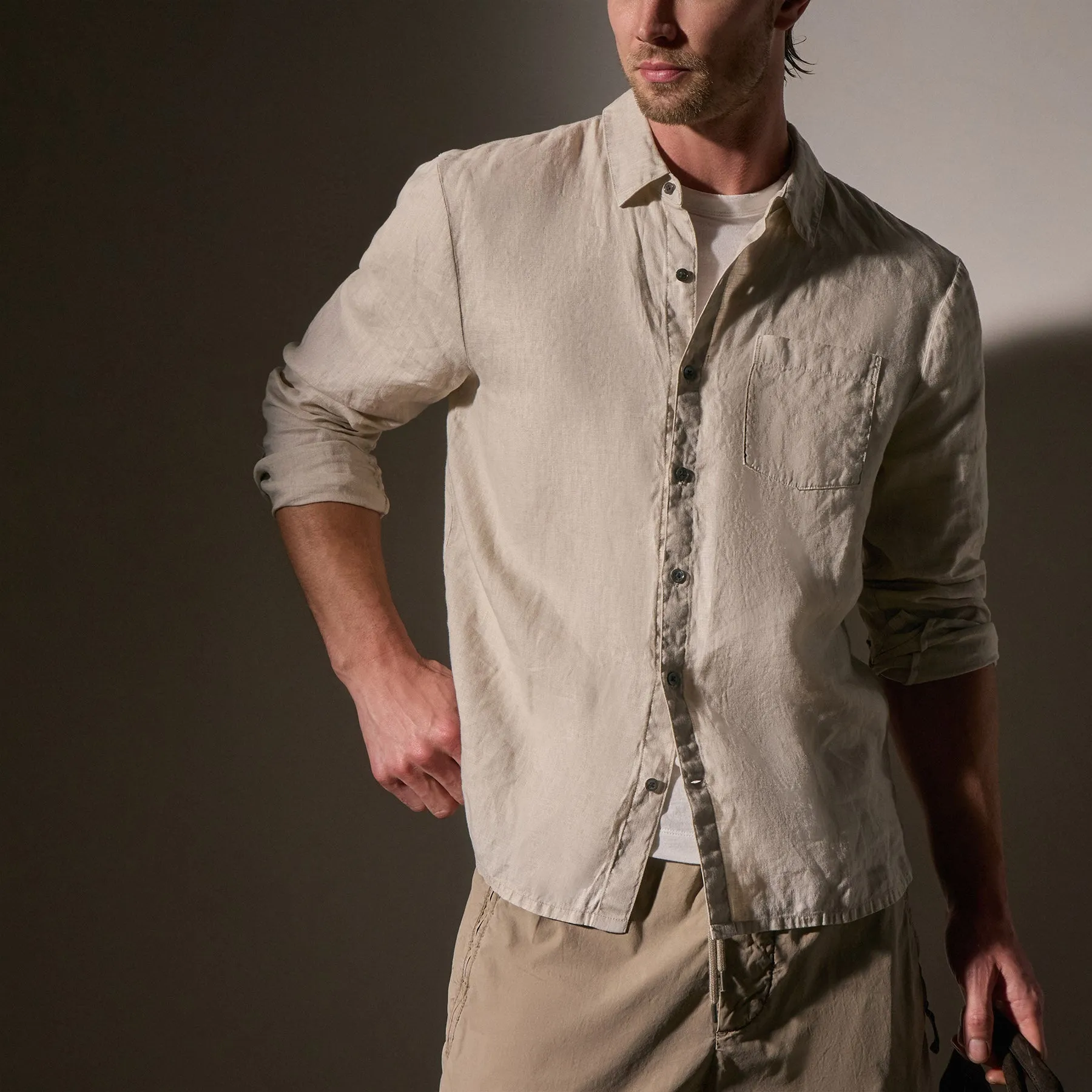 Lightweight Linen Shirt - Salt Pigment