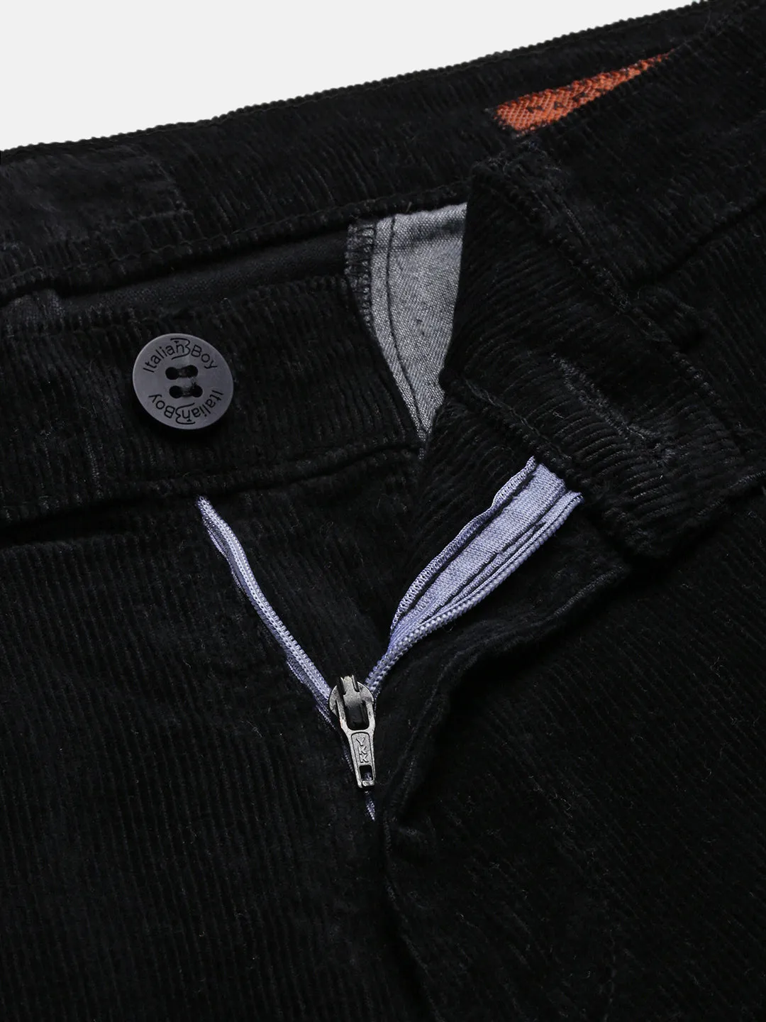 Men Black Solid Slim Fit Low-Rise Cotton Trousers