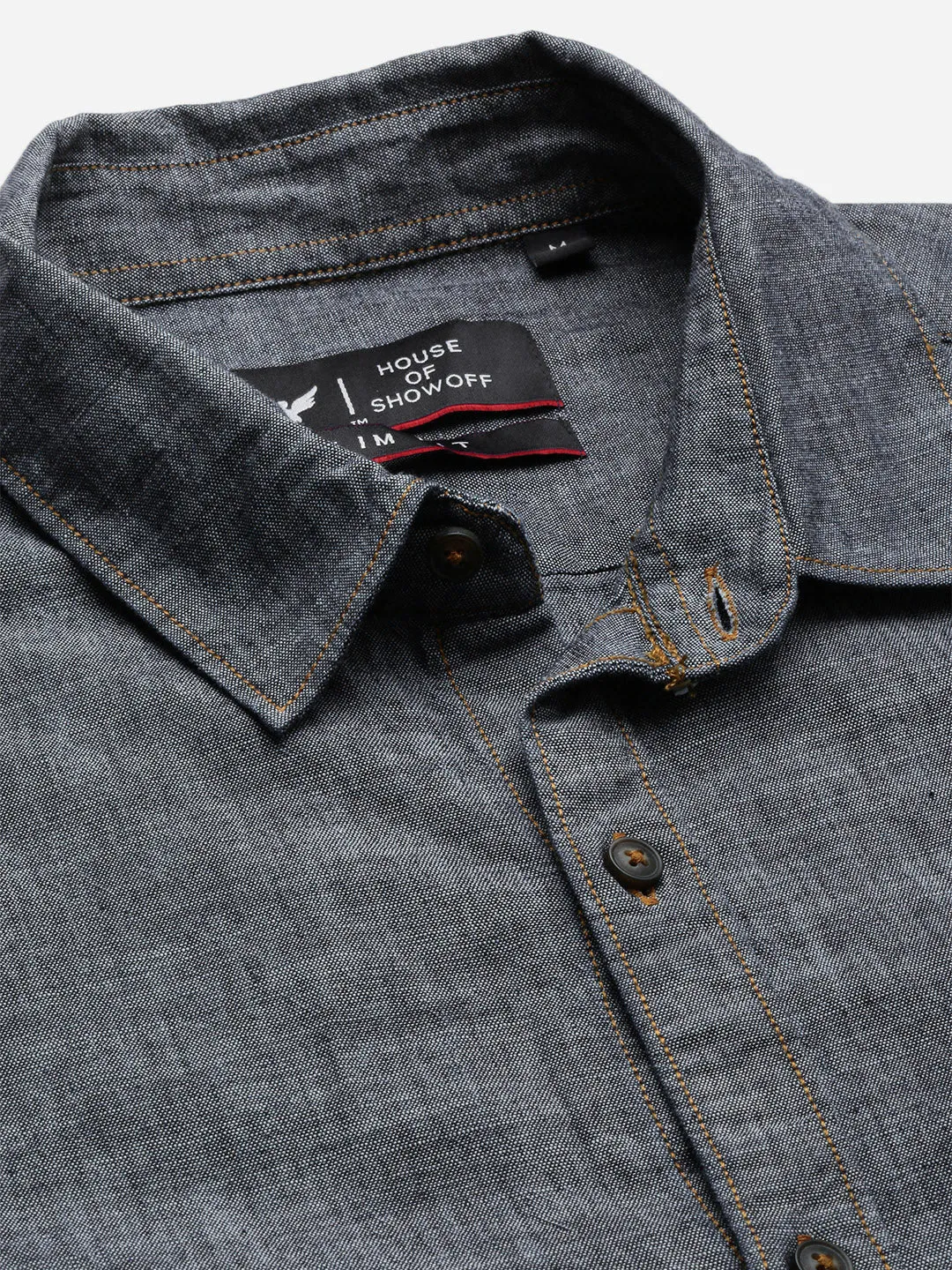 Men Grey Standard Slim Fit Opaque Printed Cotton Casual Shirt