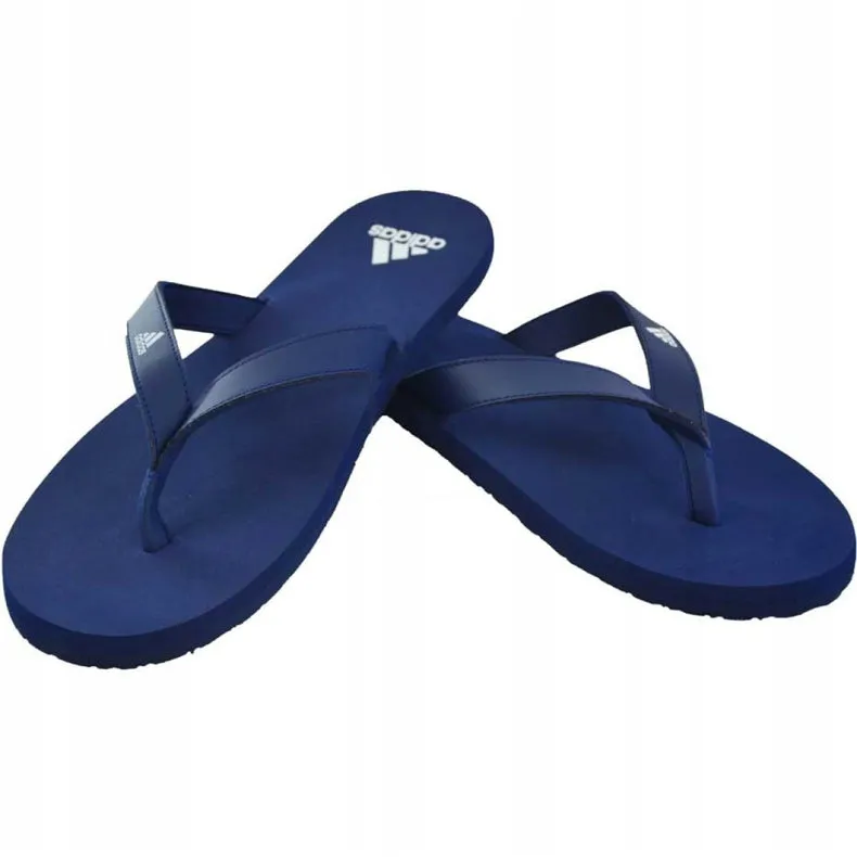Mens Adidas Eezay Thongs Dark Blue/White/Dark Blue