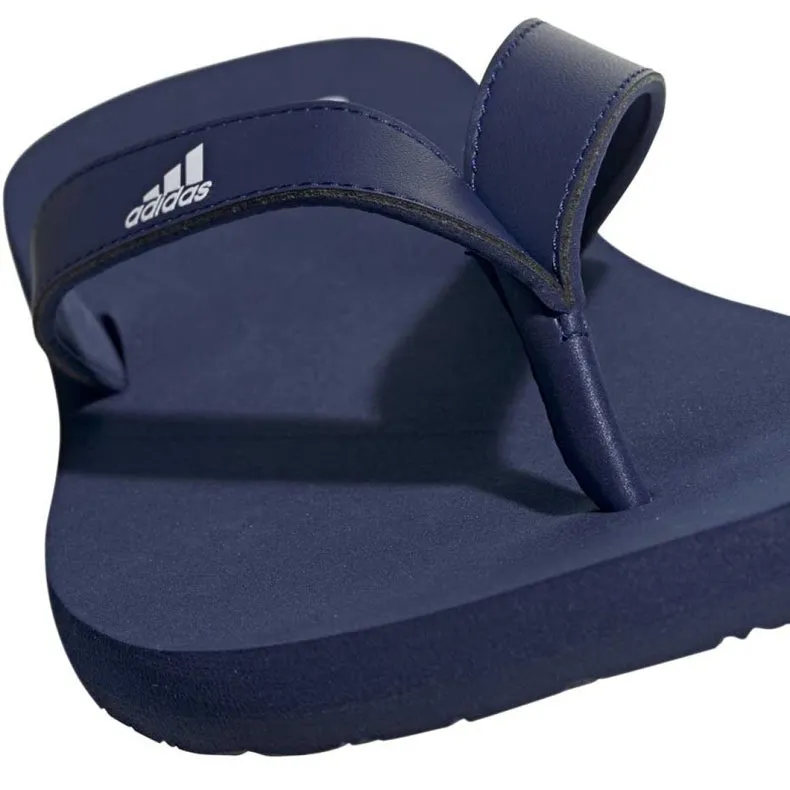 Mens Adidas Eezay Thongs Dark Blue/White/Dark Blue