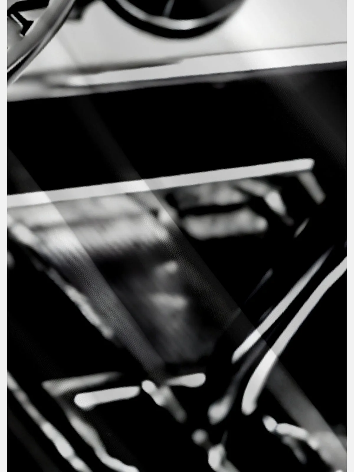 Men's Close Up of Ford Mustang Black and White Short Sleeve Shirt