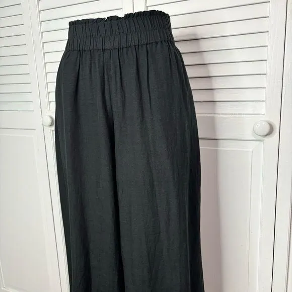 ORIENTIQUE Naturally Black Lightweight Cropped Lightweight Trousers Size Medium