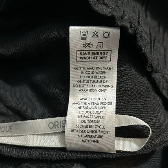 ORIENTIQUE Naturally Black Lightweight Cropped Lightweight Trousers Size Medium