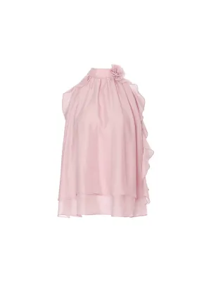 Peach Pink Halter Neck Blouse
