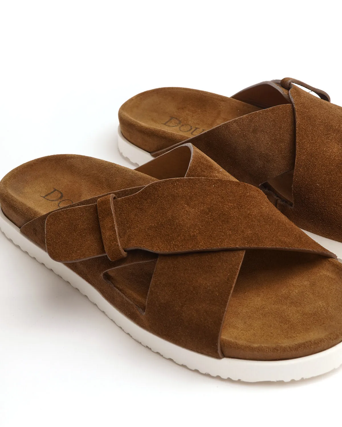 'Rafael' Crossed Suede Sandals