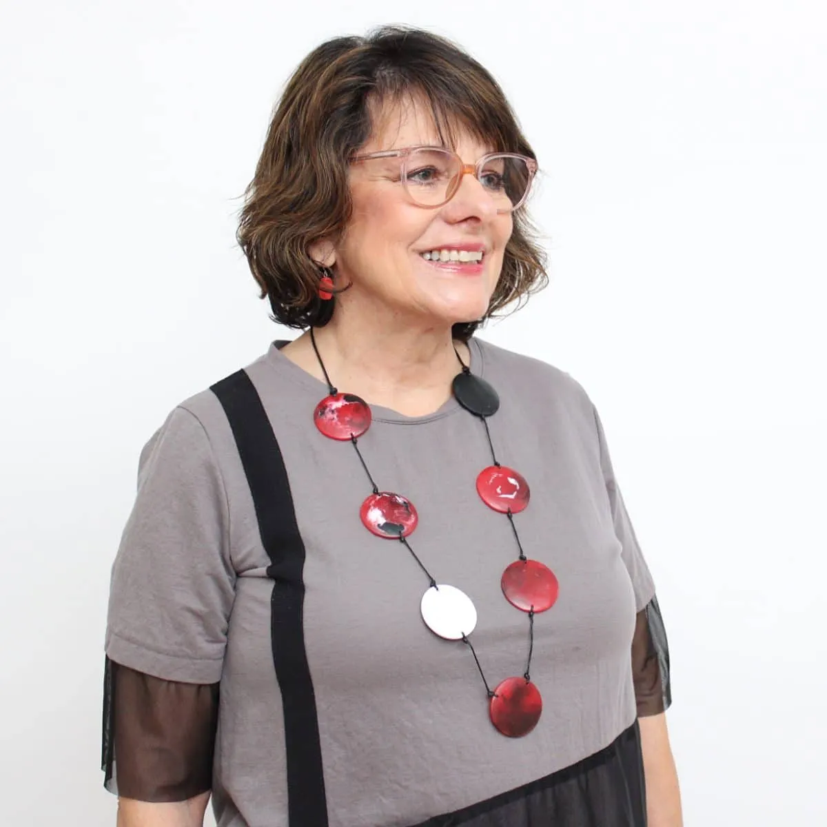 Red Marble Tori Necklace