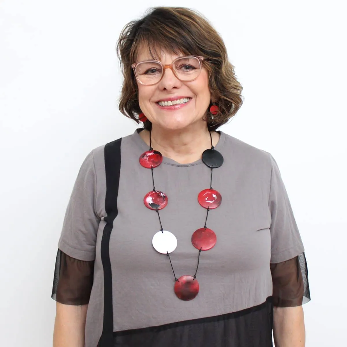 Red Marble Tori Necklace