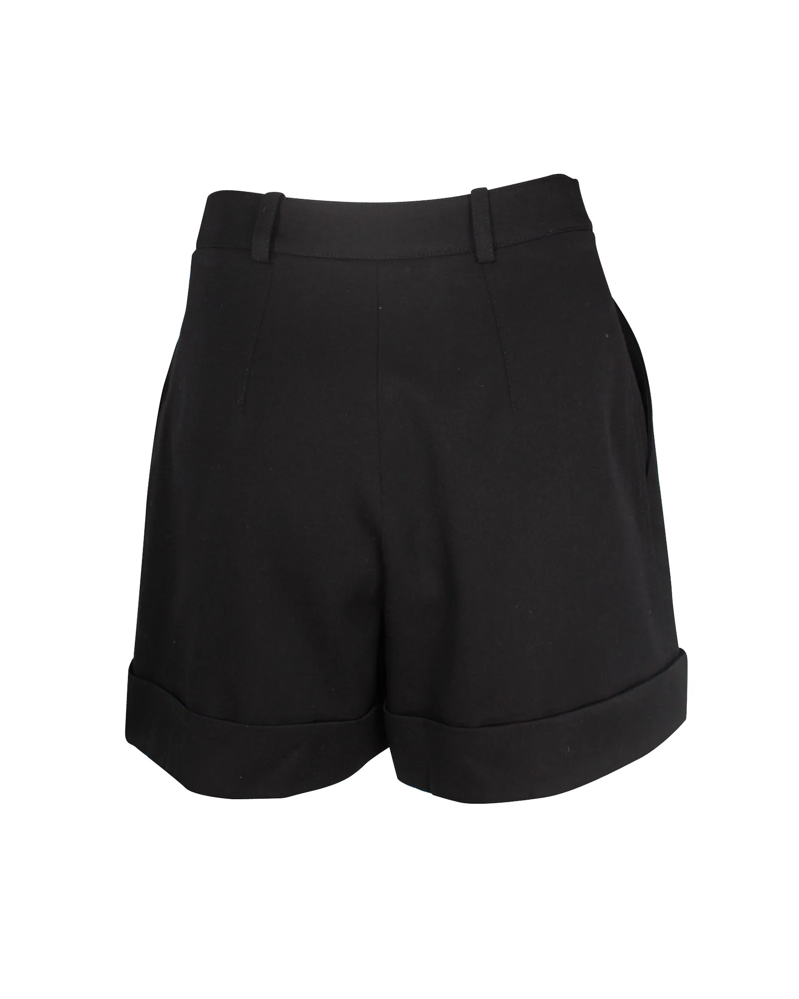 Saint Laurent Tailored Mini Shorts in Black Wool