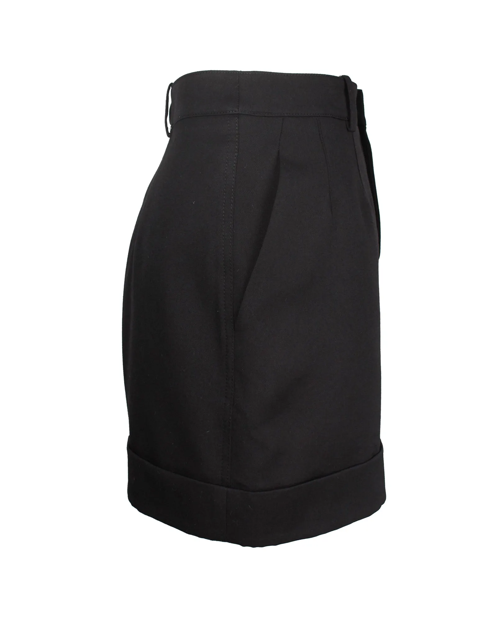 Saint Laurent Tailored Mini Shorts in Black Wool