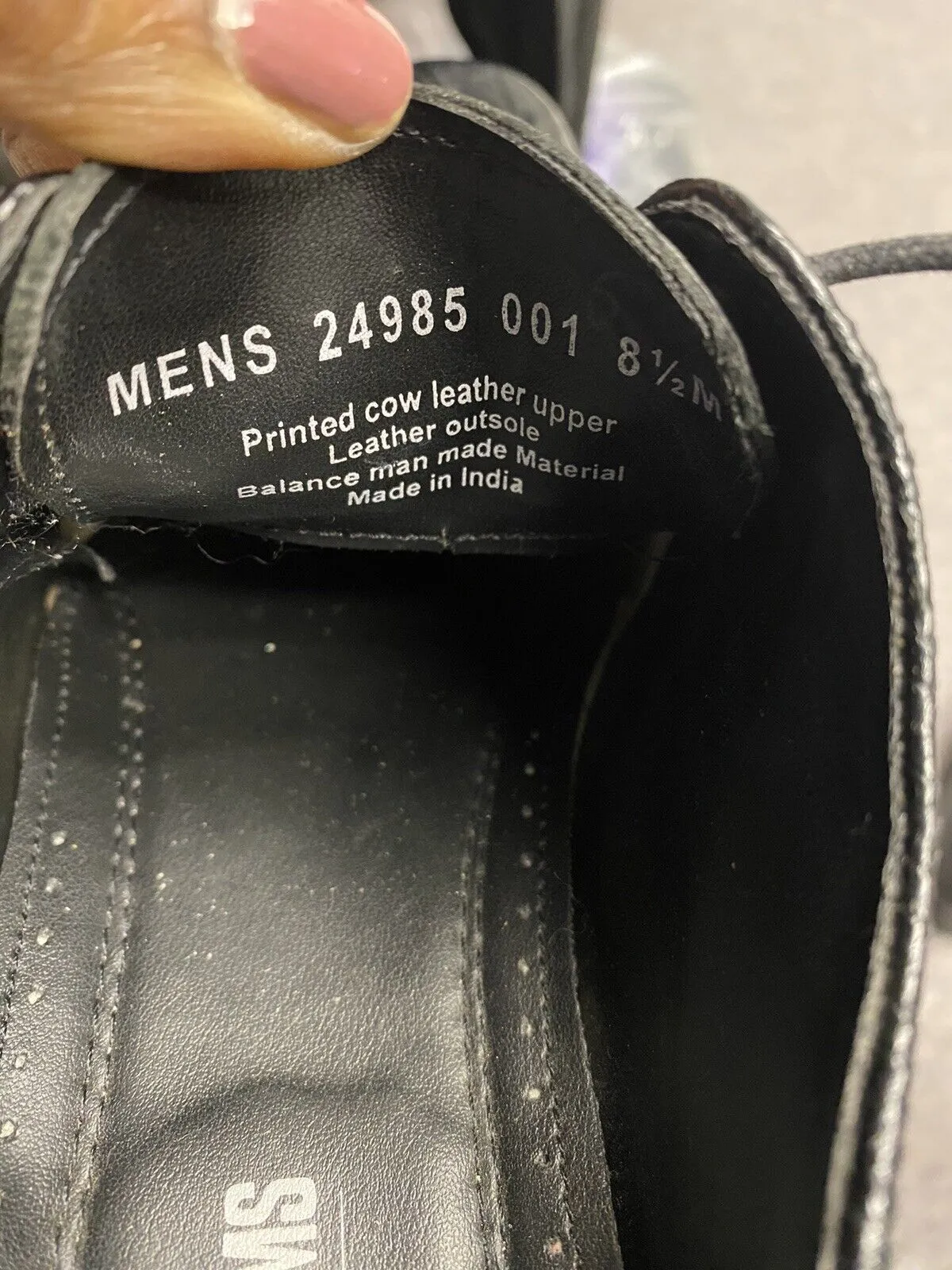 Stacy Adams Men's Leather Lace Up Cap Toe Oxfords Black Dress Shoe Size 8.5
