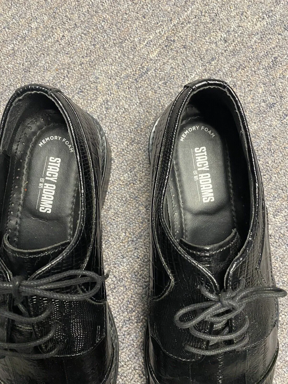 Stacy Adams Men's Leather Lace Up Cap Toe Oxfords Black Dress Shoe Size 8.5