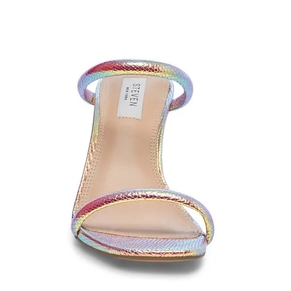 Steve Madden Women's Jacee Open toe Slide Heeled Sandal IRIDESCENT