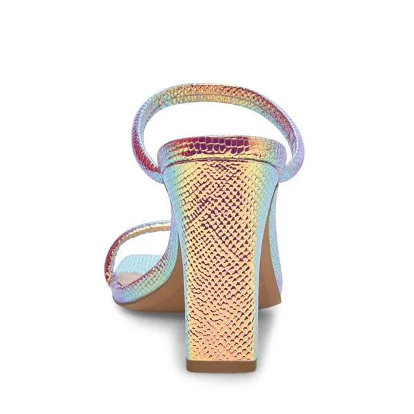 Steve Madden Women's Jacee Open toe Slide Heeled Sandal IRIDESCENT