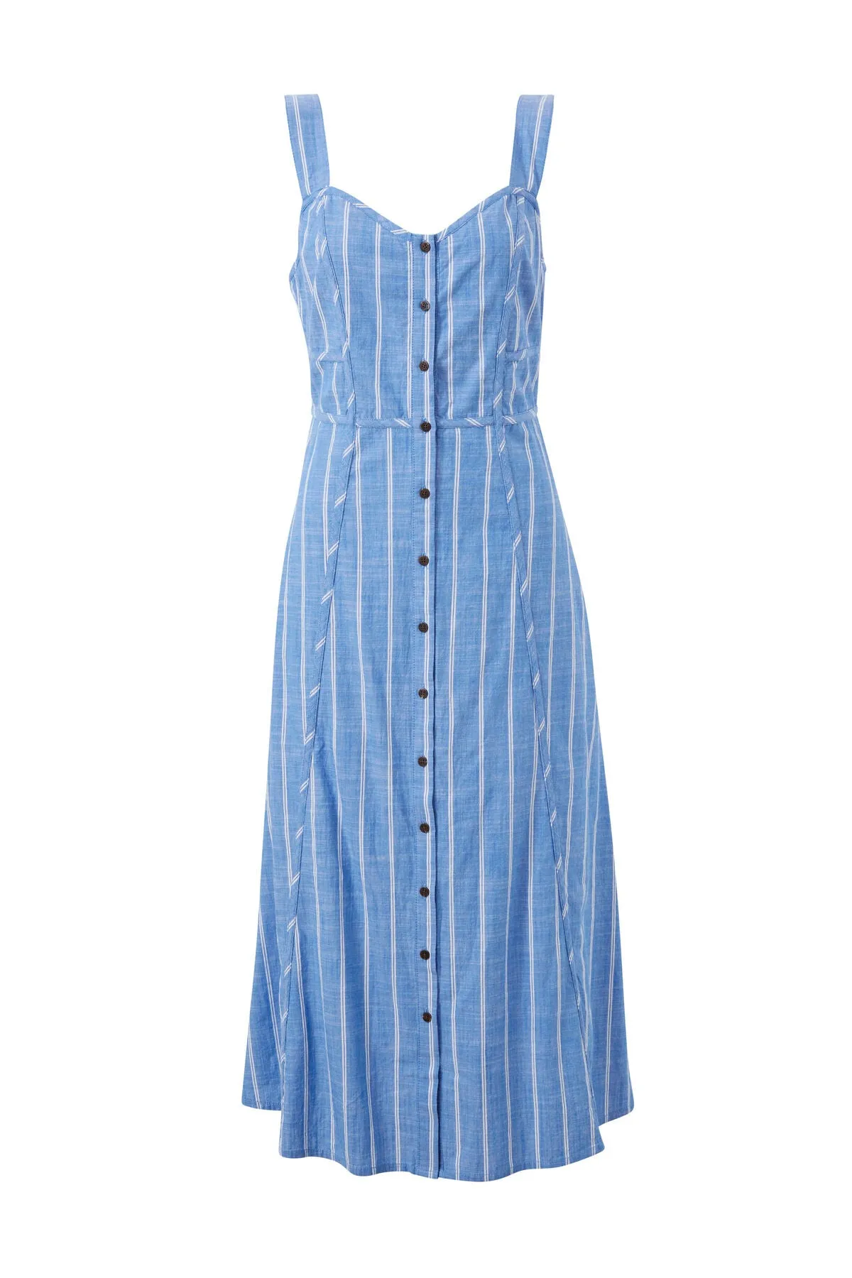 Strappy Placket Dress - Oxford Blue Stripe