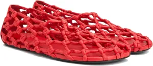 Women's Cutout Knotted Leather Ballet Flats - Square Toe Slip-On Loafers, Breathable Office Ballerinas for Work, Casual & Daily Wear