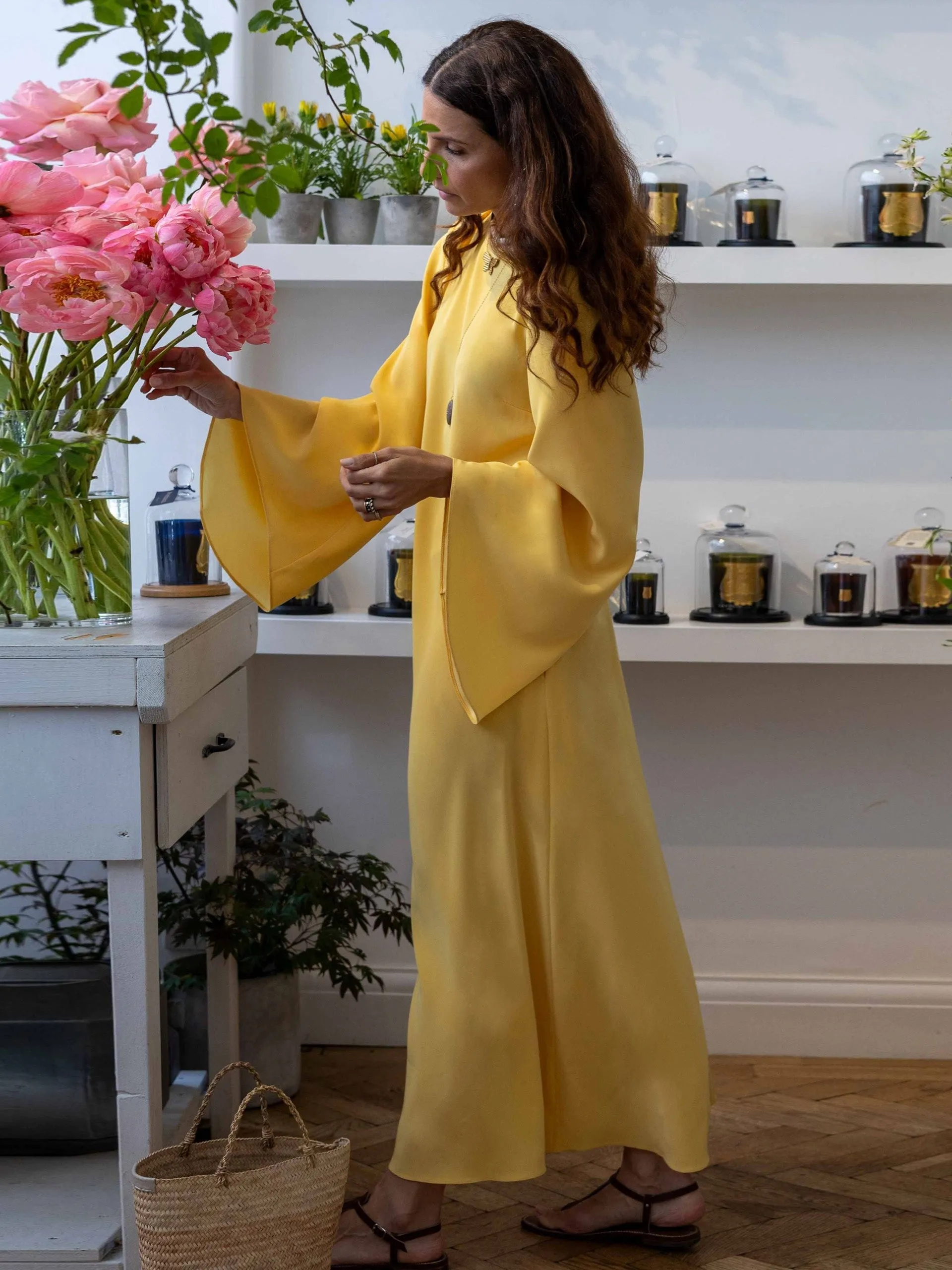 Yellow Jackie kaftan dress