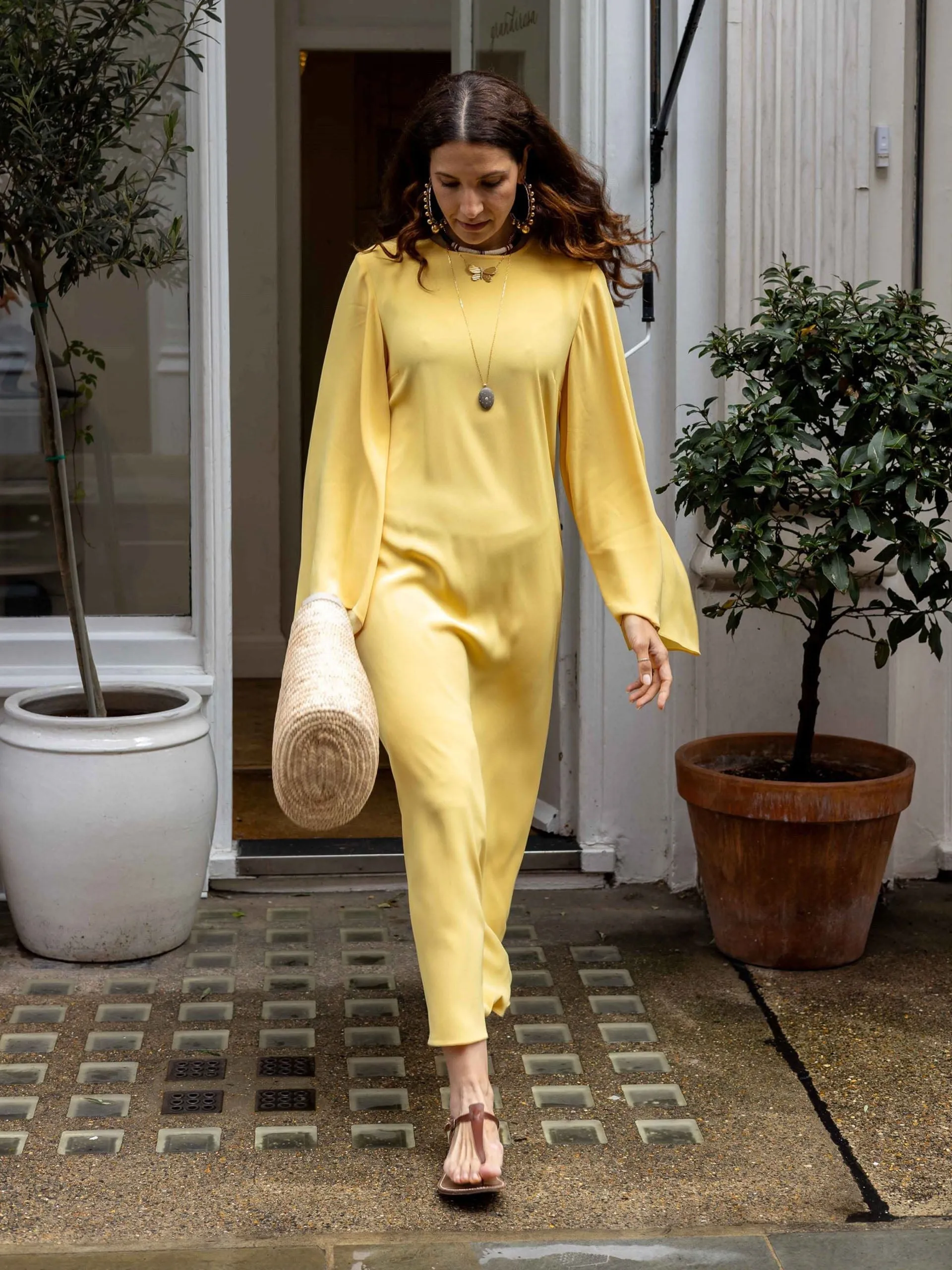Yellow Jackie kaftan dress