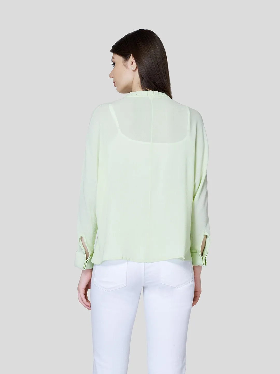 Zip Through Blouson - (Green)
