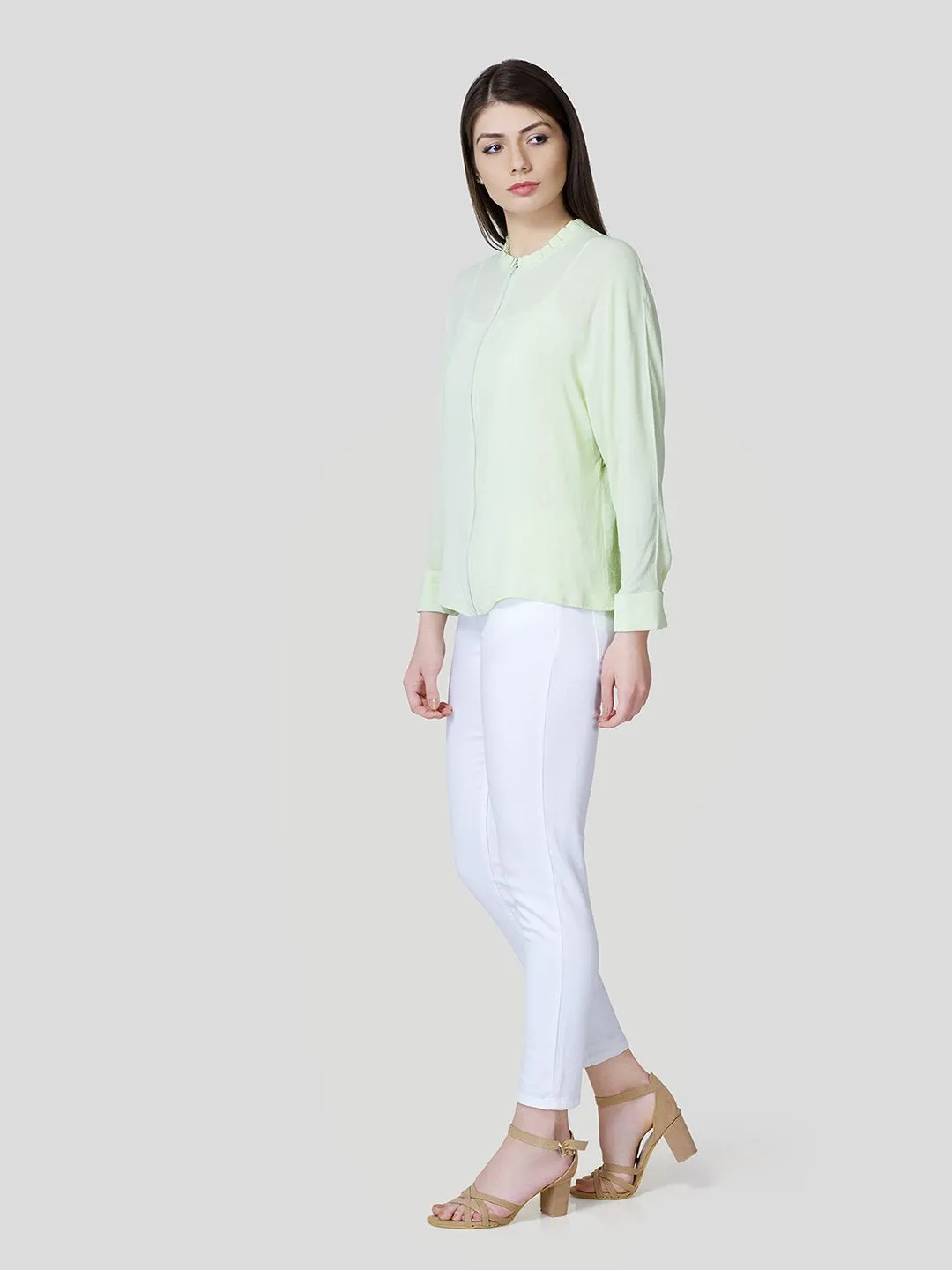Zip Through Blouson - (Green)